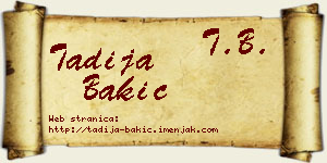 Tadija Bakić vizit kartica